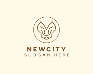 Minimalist Tiger Lion Face  logo design