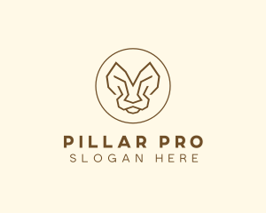 Minimalist Tiger Lion Face  logo design