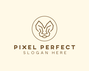 Minimalist Tiger Lion Face  logo design