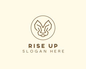 Minimalist Tiger Lion Face  logo design