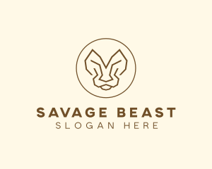 Minimalist Tiger Lion Face  logo design