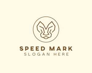 Minimalist Tiger Lion Face  logo design