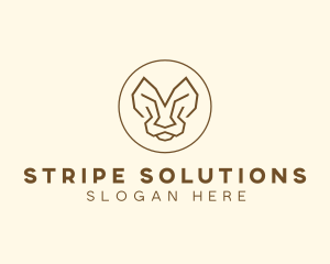 Minimalist Tiger Lion Face  logo design