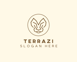 Minimalist Tiger Lion Face  logo design