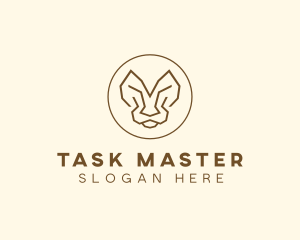 Minimalist Tiger Lion Face  logo design