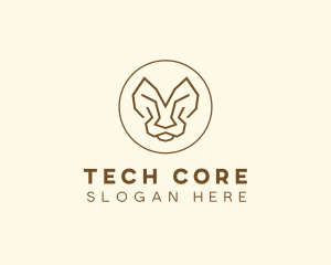 Minimalist Tiger Lion Face  logo design