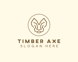 Minimalist Tiger Lion Face  logo design