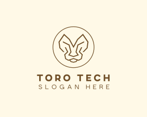 Minimalist Tiger Lion Face  logo design