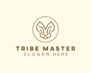 Minimalist Tiger Lion Face  logo design