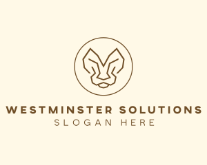 Minimalist Tiger Lion Face  logo design