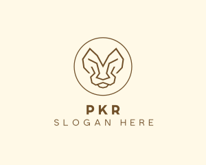 Minimalist Tiger Lion Face  logo design