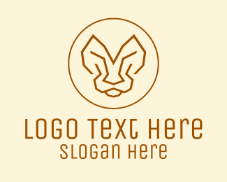 Minimalist Tiger Lion Face  Logo