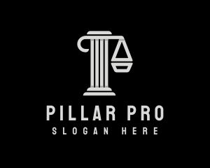 Pillar Justice Scale logo design