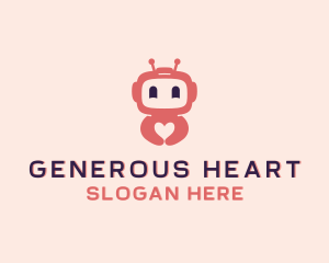 Happy Heart Robot logo design