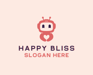 Happy Heart Robot logo design