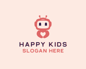 Happy Heart Robot logo design