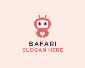Kids - Happy Heart Robot logo design