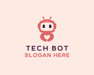 Happy Heart Robot logo design