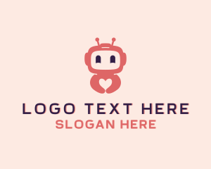 Toy Store - Happy Heart Robot logo design