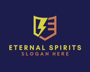 Lightning Bolt Shield logo design