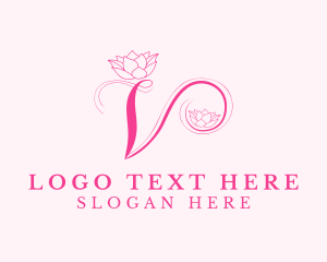 Flower - Lotus Branding Letter V logo design