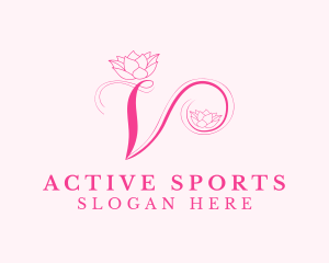 Skin Care - Lotus Branding Letter V logo design