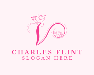 Floral - Lotus Branding Letter V logo design