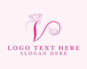 Interior Design - Lotus Branding Letter V logo design