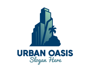 City - Tropical City Building logo design