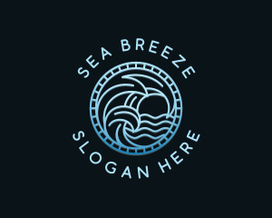 Sea Surfing Wave logo design