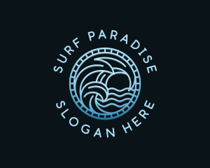 Sea Surfing Wave logo design