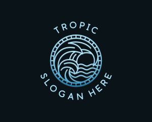 Sea Surfing Wave logo design