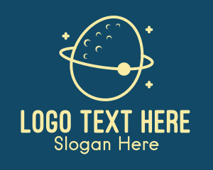 Outerspace - Yellow Egg Planet logo design