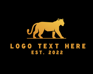 Wildlife - Golden Wild Jaguar logo design