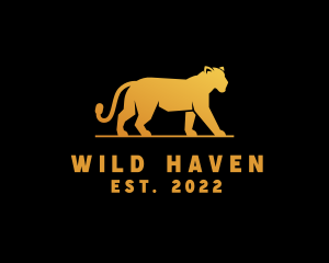 Golden Wild Jaguar logo design