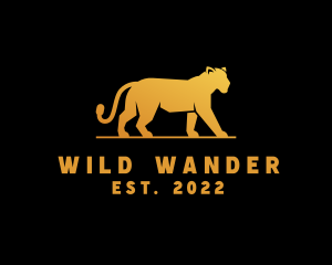 Golden Wild Jaguar logo design