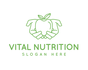 Nutrition Green Apple logo design