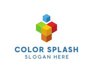 Multicolor Digital Cube  logo design