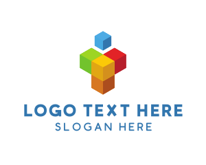 Multicolor Digital Cube  Logo