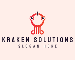 Kraken - Marine Squid Character logo design