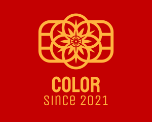 Pattern - Golden Sakura Flower logo design