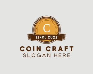 Elegant Coin Ribbon logo design