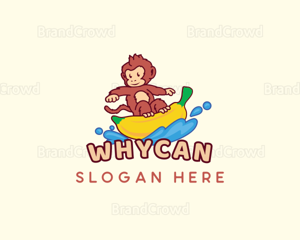 Monkey Banana Surfer Logo