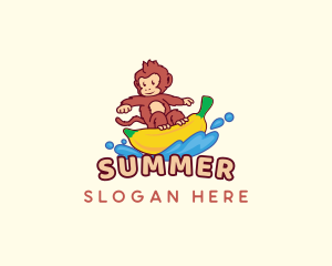 Monkey Banana Surfer logo design