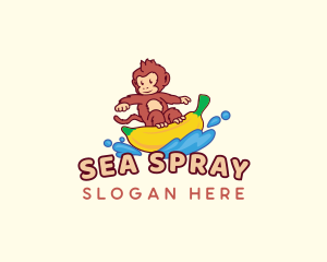 Monkey Banana Surfer logo design