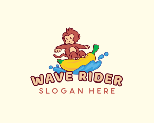 Monkey Banana Surfer logo design