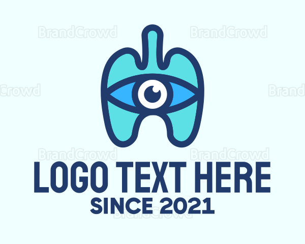 Blue Respiratory Eye Lungs Logo