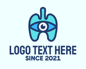Pulmonology - Blue Respiratory Eye Lungs logo design