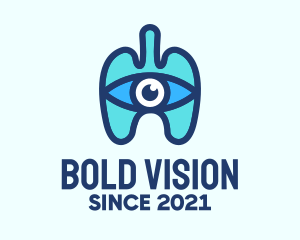 Blue Respiratory Eye Lungs logo design