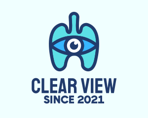 Blue Respiratory Eye Lungs logo design